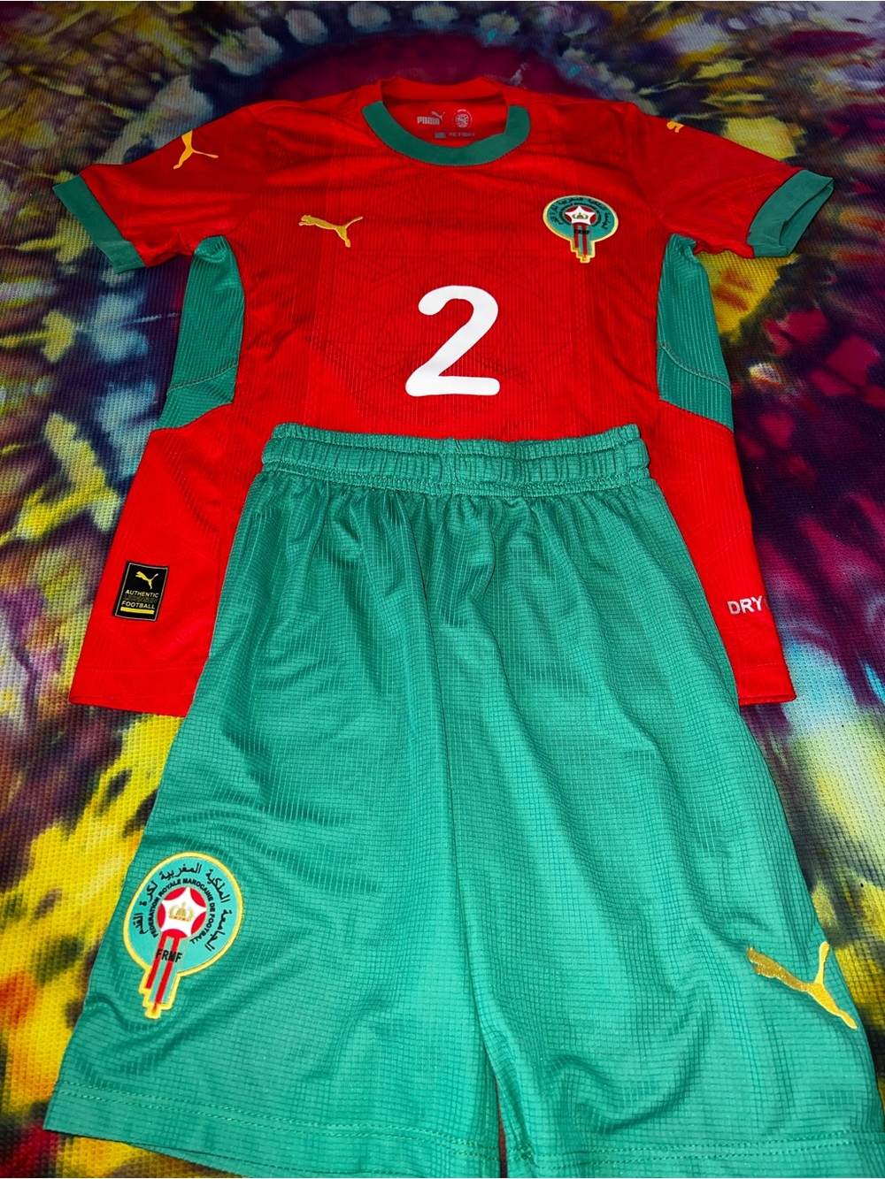Puma Matching Set ⚽️ Kids Morocco Soccer Jersey and Shorts Drycell Hakimi #2 12T